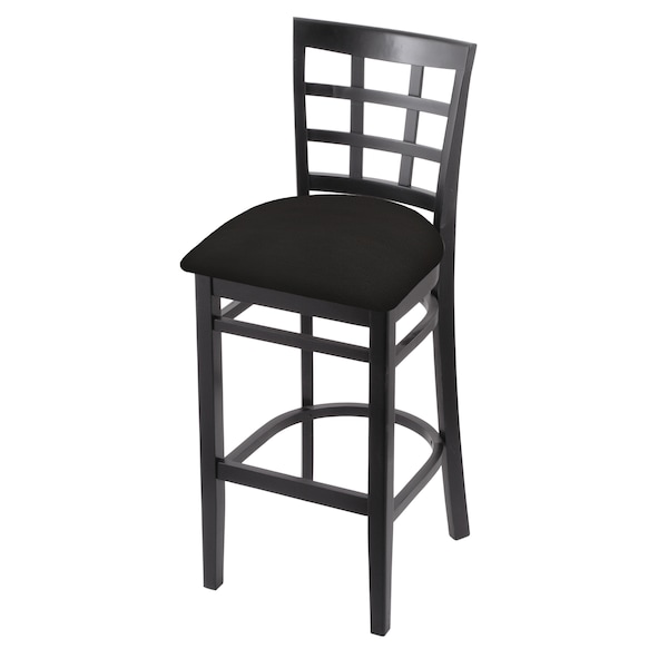 25" Counter Stool, Black Finish, Canter Espresso Seat